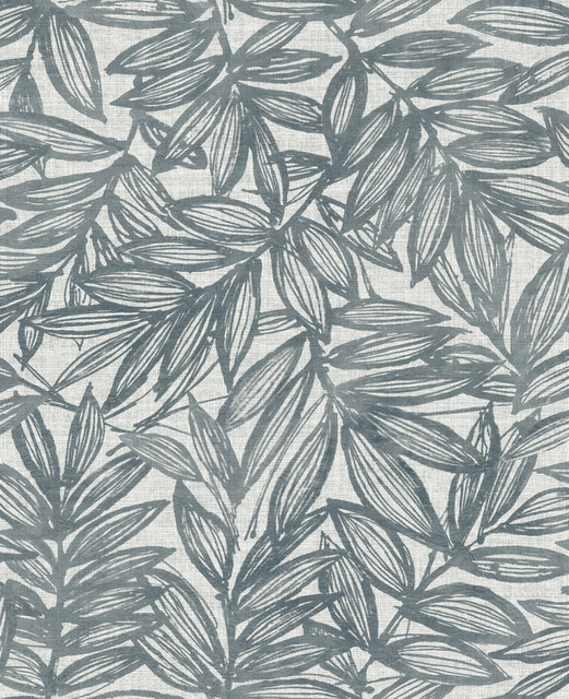 Rhythmic Denim Leaf Wallpaper by A-Street Prints Designer Harmony Covers about 56.4 square feet 20.5-in by 33-ft long roll Unpasted 12.6 - Swanky Fabrics - Rhythmic Denim Leaf Wallpaper by A-Street Prints Designer Harmony Covers about 56.4 square feet 20.5-in by 33-ft long roll Unpasted 12.6 - Swanky Fabrics -