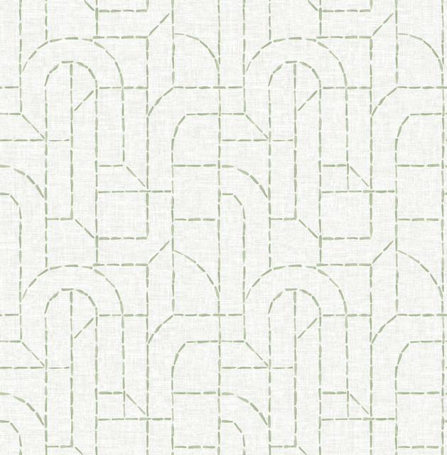 Integrity Light Green Arched Outlines Wallpaper by A-Street Prints Designer Harmony Covers about 56.4 square feet 20.5-in by 33-ft long roll Unpasted 20.86 - Swanky Fabrics -