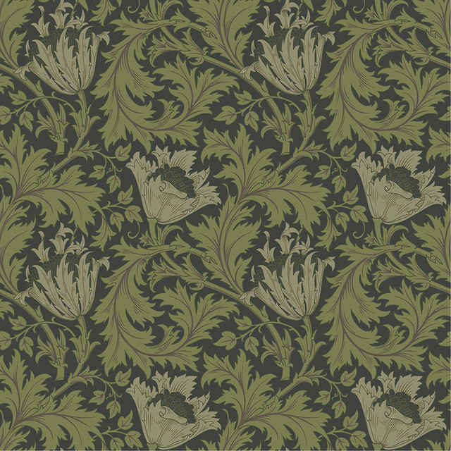 Anemone Dark Green Floral Trail Wallpaper by A-Street Prints Designer Hidden Treasures Covers about 57.5 square feet 20.9-in by 33-ft long roll Unpasted 10.4 - Swanky Fabrics - Anemone Dark Green Floral Trail Wallpaper by A-Street Prints Designer Hidden Treasures Covers about 57.5 square feet 20.9-in by 33-ft long roll Unpasted 10.4 - Swanky Fabrics -