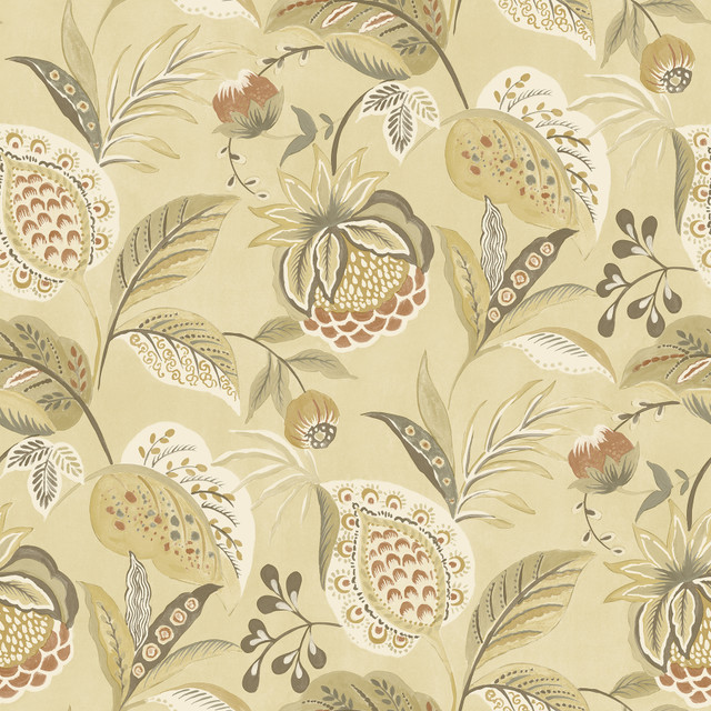 Bohemian Mustard Jacobean Wallpaper by Chesapeake Designer Kinfolk Covers about 56.4 square feet 20.5-in by 33-ft long roll Prepasted 20.5 - Swanky Fabrics - Bohemian Mustard Jacobean Wallpaper by Chesapeake Designer Kinfolk Covers about 56.4 square feet 20.5-in by 33-ft long roll Prepasted 20.5 - Swanky Fabrics -