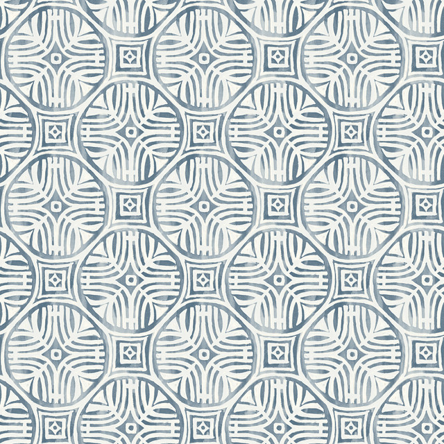 Sandee Navy Medallion Wallpaper by Chesapeake Designer Kinfolk Covers about 56.4 square feet 20.5-in by 33-ft long roll Prepasted 6.83 - Swanky Fabrics - Sandee Navy Medallion Wallpaper by Chesapeake Designer Kinfolk Covers about 56.4 square feet 20.5-in by 33-ft long roll Prepasted 6.83 - Swanky Fabrics -