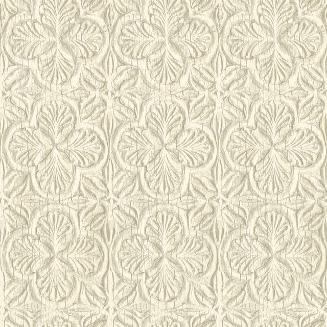Karachi Cream Wooden Damask Wallpaper by Chesapeake Designer Kinfolk Covers about 56.4 square feet 20.5-in by 33-ft long roll Prepasted 20.5 - Swanky Fabrics - Karachi Cream Wooden Damask Wallpaper by Chesapeake Designer Kinfolk Covers about 56.4 square feet 20.5-in by 33-ft long roll Prepasted 20.5 - Swanky Fabrics -
