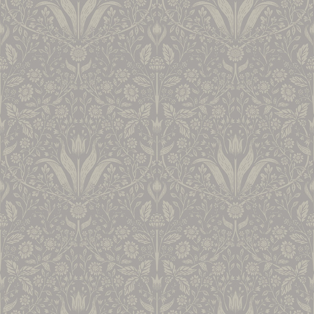 Mara Grey Tulip Ogee Wallpaper by A-Street Prints Designer Botanica Covers about 57.5 square feet 20.9-in by 33-ft long roll Unpasted 20.9 - Swanky Fabrics - Mara Grey Tulip Ogee Wallpaper by A-Street Prints Designer Botanica Covers about 57.5 square feet 20.9-in by 33-ft long roll Unpasted 20.9 - Swanky Fabrics -