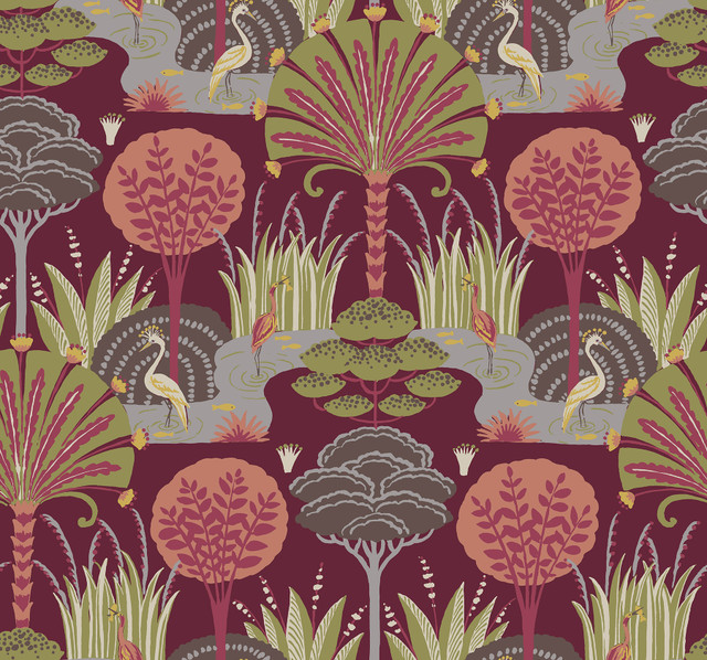 Mandeville Raspberry Tropical Paradise Wallpaper by A-Street Prints Designer Scott Living III Covers about 60.8 square feet 27-in by 27-ft long roll Unpasted 25.25 - Swanky Fabrics - Mandeville Raspberry Tropical Paradise Wallpaper by A-Street Prints Designer Scott Living III Covers about 60.8 square feet 27-in by 27-ft long roll Unpasted 25.25 - Swanky Fabrics -