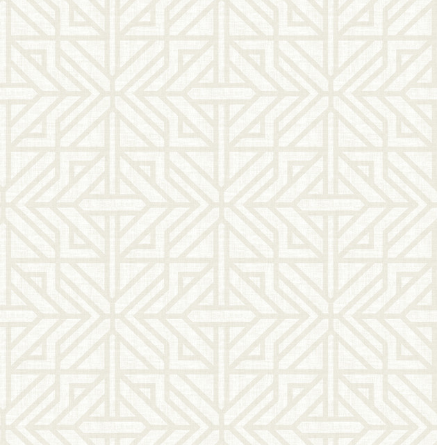 Hesper Ivory Geometric Wallpaper by A-Street Prints Designer Mylos Covers about 56.4 square feet 20.5-in by 33-ft long roll Unpasted 10.4 - Swanky Fabrics -
