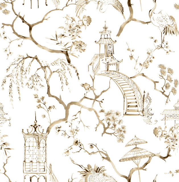 Serena Coffee Chinoiserie Wallpaper by A-Street Prints Designer Middleton Covers about 56.4 square feet 20.5-in by 33-ft long roll Unpasted 20.9 - Swanky Fabrics - Serena Coffee Chinoiserie Wallpaper by A-Street Prints Designer Middleton Covers about 56.4 square feet 20.5-in by 33-ft long roll Unpasted 20.9 - Swanky Fabrics -