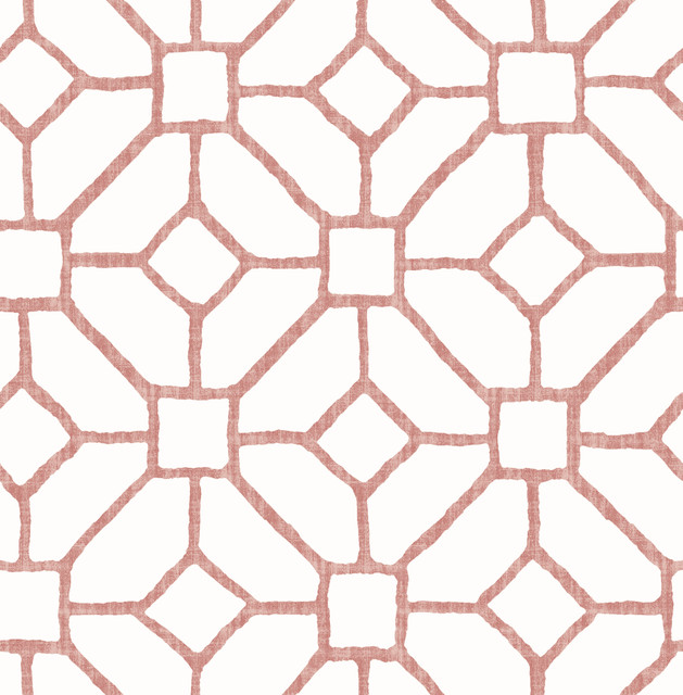 Addis Coral Trellis Wallpaper by A-Street Prints Designer Middleton Covers about 56.4 square feet 20.5-in by 33-ft long roll Unpasted 20.9 - Swanky Fabrics - Addis Coral Trellis Wallpaper by A-Street Prints Designer Middleton Covers about 56.4 square feet 20.5-in by 33-ft long roll Unpasted 20.9 - Swanky Fabrics -