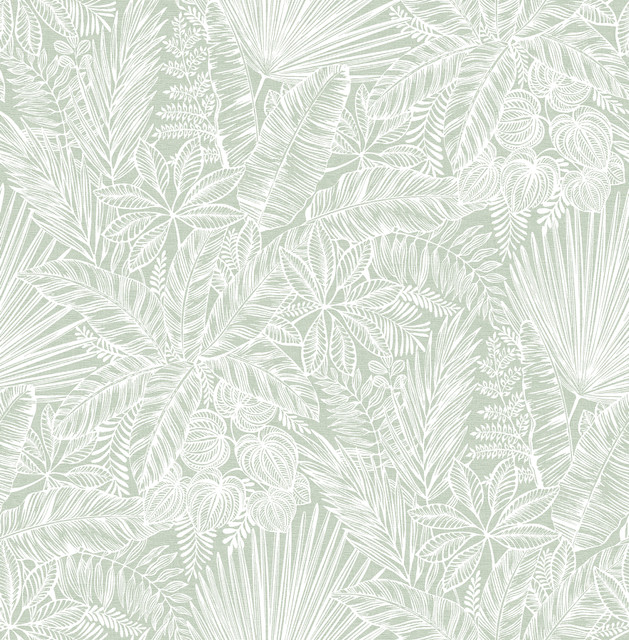 Vita Sage Botanical Wallpaper by A-Street Prints Designer Middleton Covers about 56.4 square feet 20.5-in by 33-ft long roll Unpasted 20.9 - Swanky Fabrics -