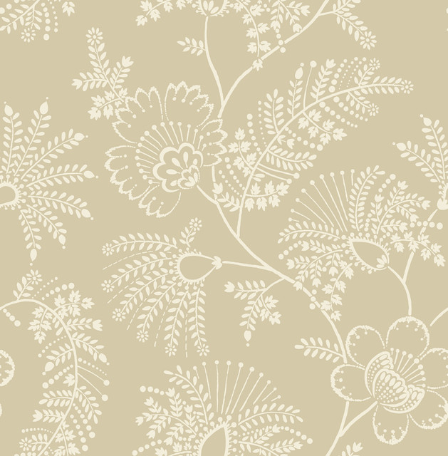 Maeve Butter Jacobean Trail Wallpaper by A-Street Prints Designer Middleton Covers about 56.4 square feet 20.5-in by 33-ft long roll Unpasted 20.9 - Swanky Fabrics -