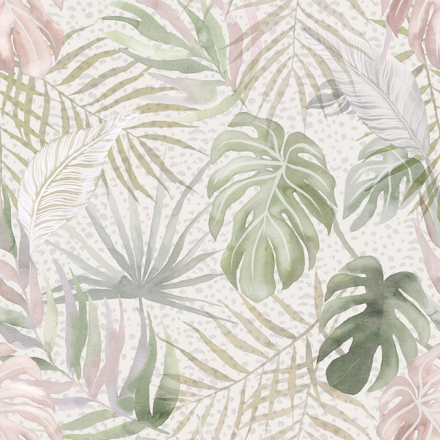 Lana Sage Tropica Wallpaper by ohpopsi Designer Wild Covers about 54.2 square feet 19.7-in by 33-ft long roll Unpasted 19.7 - Swanky Fabrics - Lana Sage Tropica Wallpaper by ohpopsi Designer Wild Covers about 54.2 square feet 19.7-in by 33-ft long roll Unpasted 19.7 - Swanky Fabrics -