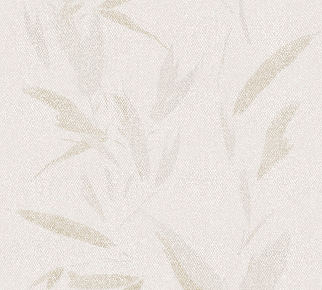 Kaiya Cream Leaves Wallpaper by Advantage Designer Windsong Covers about 57.5 square feet 20.9-in by 33-ft long roll Unpasted 25.2 - Swanky Fabrics -