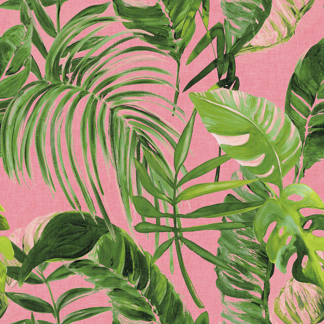 Grover Pink Palmera Wallpaper by ohpopsi Designer Wild Covers about 54.2 square feet 19.7-in by 33-ft long roll Unpasted 19.7 - Swanky Fabrics - Grover Pink Palmera Wallpaper by ohpopsi Designer Wild Covers about 54.2 square feet 19.7-in by 33-ft long roll Unpasted 19.7 - Swanky Fabrics -