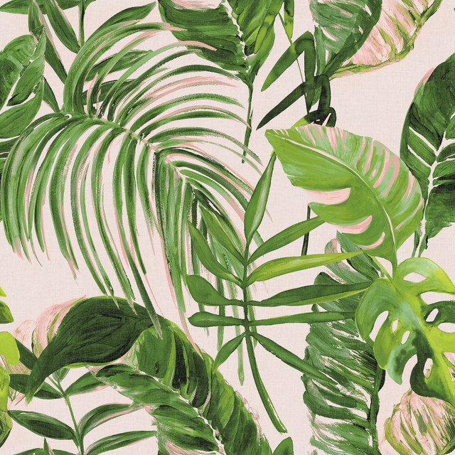 Grover Light Pink Palmera Wallpaper by ohpopsi Designer Wild Covers about 54.2 square feet 19.7-in by 33-ft long roll Unpasted 19.7 - Swanky Fabrics - Grover Light Pink Palmera Wallpaper by ohpopsi Designer Wild Covers about 54.2 square feet 19.7-in by 33-ft long roll Unpasted 19.7 - Swanky Fabrics -