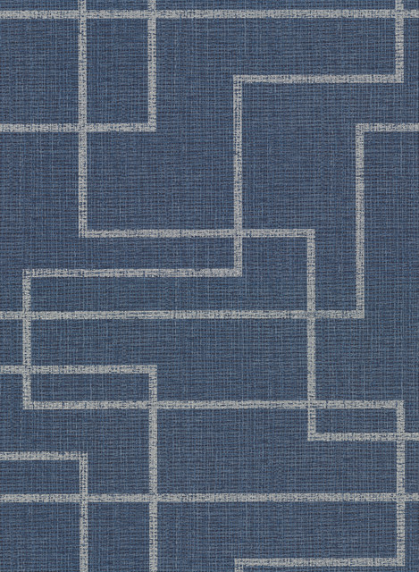 Clarendon Indigo Geometric Faux Grasscloth Wallpaper by Warner Designer Warner Textures IX 2754 Main Street Covers about 60.8 square feet 27-in by 27-ft long roll Unpasted 20.5 - Swanky Fabrics - Clarendon Indigo Geometric Faux Grasscloth Wallpaper by Warner Designer Warner Textures IX 2754 Main Street Covers about 60.8 square feet 27-in by 27-ft long roll Unpasted 20.5 - Swanky Fabrics -