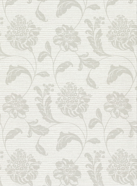 Holiday Light Grey Jacobean Wallpaper by Warner Designer Warner Basics V Covers about 60.8 square feet 27-in by 27-ft long roll Unpasted 18 - Swanky Fabrics -