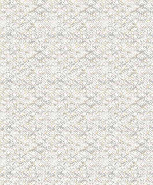 Delilah Taupe Diamond Wallpaper by Decorline Designer Vista Covers about 57.8 square feet 21-in by 33-ft long roll Unpasted 6.3 - Swanky Fabrics -