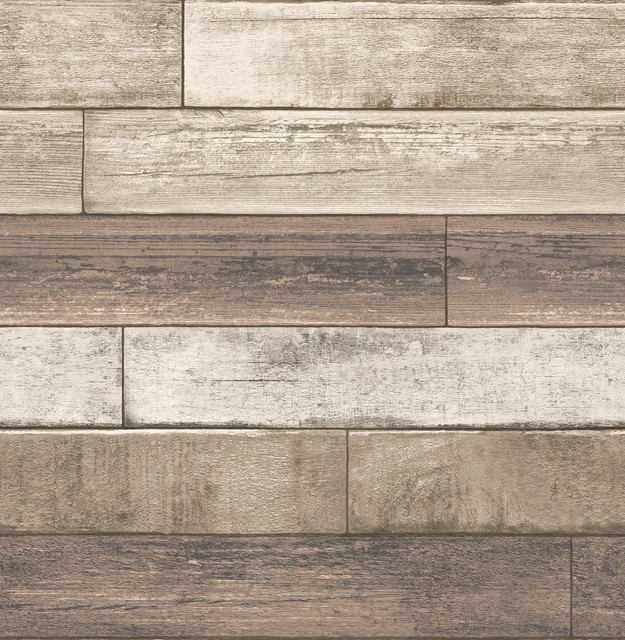 Porter Coffee Weathered Plank Wallpaper by A-Street Prints Designer Trilogy Covers about 56.4 square feet 20.5-in by 33-ft long roll Unpasted 20.5 - Swanky Fabrics -