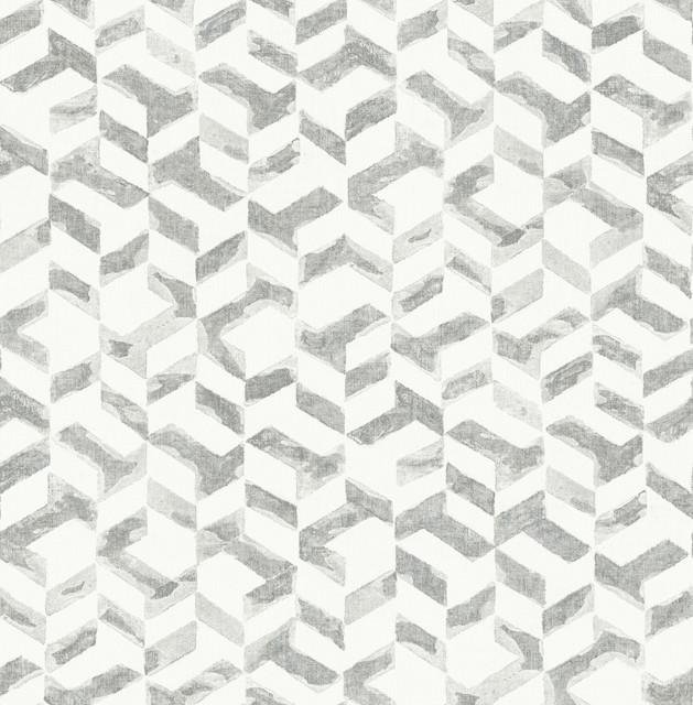 Instep Platinum Abstract Geometric Wallpaper by A-Street Prints Designer Theory Covers about 56.4 square feet 20.5-in by 33-ft long roll Unpasted 20.9 - Swanky Fabrics -