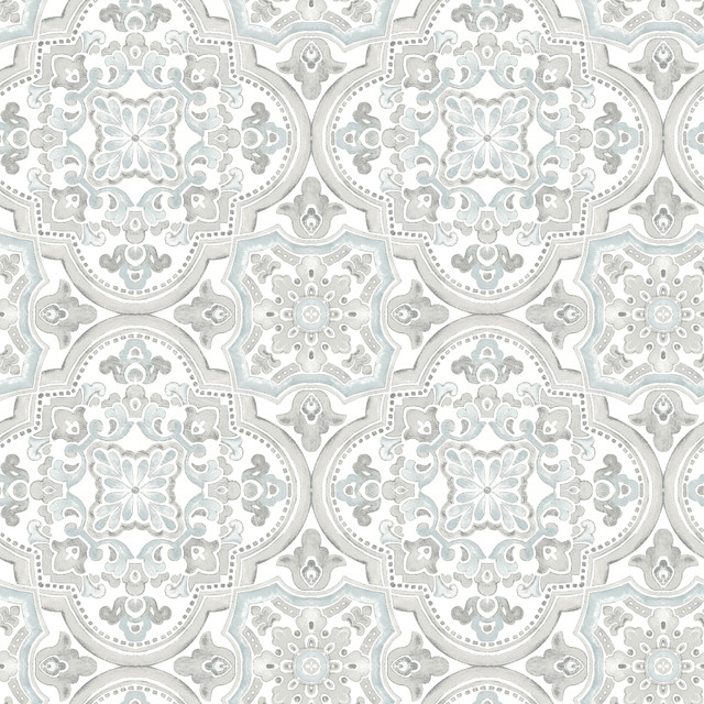 Concord Aqua Medallion Wallpaper by Chesapeake Designer Thoreau Covers about 56.4 square feet 20.5-in by 33-ft long roll Prepasted 10.25 - Swanky Fabrics - Concord Aqua Medallion Wallpaper by Chesapeake Designer Thoreau Covers about 56.4 square feet 20.5-in by 33-ft long roll Prepasted 10.25 - Swanky Fabrics -