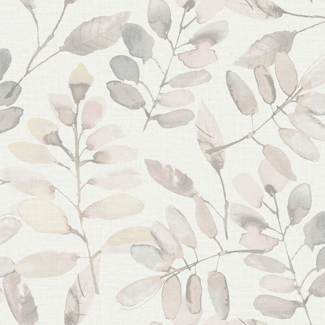 Pinnate Blush Leaves Wallpaper by Chesapeake Designer Thoreau Covers about 56.4 square feet 20.5-in by 33-ft long roll Prepasted 20.5 - Swanky Fabrics - Pinnate Blush Leaves Wallpaper by Chesapeake Designer Thoreau Covers about 56.4 square feet 20.5-in by 33-ft long roll Prepasted 20.5 - Swanky Fabrics -