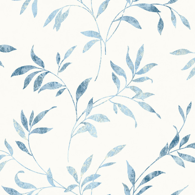 Sanibel Light Blue Trail Wallpaper by Chesapeake Designer The Vineyard Covers about 56.4 square feet 20.5-in by 33-ft long roll Prepasted 20.5 - Swanky Fabrics -