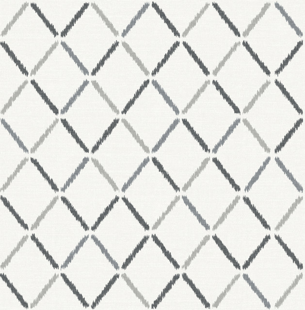 Allotrope Charcoal Linen Geometric Wallpaper by A-Street Prints Designer Theory Covers about 56.4 square feet 20.5-in by 33-ft long roll Unpasted 20.9 - Swanky Fabrics - Allotrope Charcoal Linen Geometric Wallpaper by A-Street Prints Designer Theory Covers about 56.4 square feet 20.5-in by 33-ft long roll Unpasted 20.9 - Swanky Fabrics -