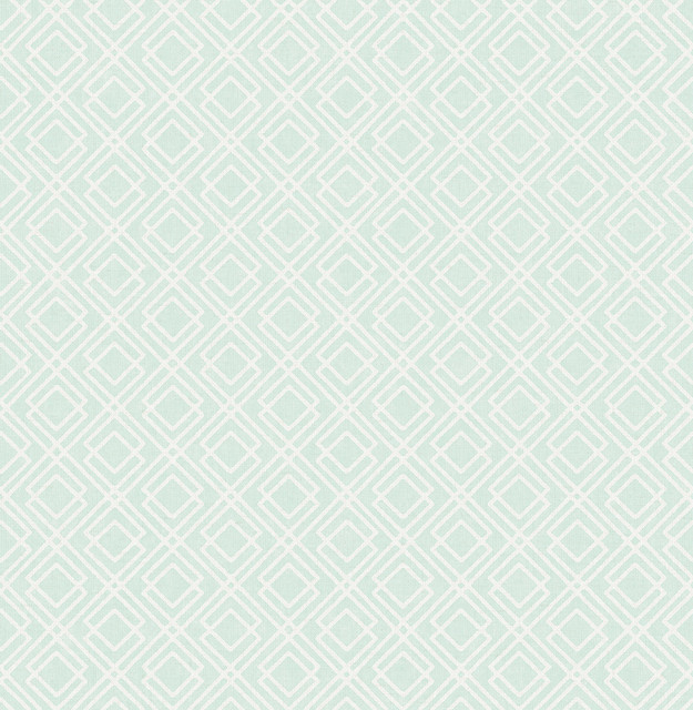 Napa Mint Geometric Wallpaper by Chesapeake Designer The Vineyard Covers about 56.4 square feet 20.5-in by 33-ft long roll Prepasted 20.9 - Swanky Fabrics -