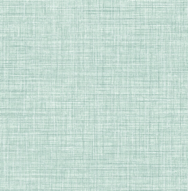 Tuckernuck Teal Linen Wallpaper by Brewster Designer Techniques & Finishes III Covers about 56.4 square feet 20.5-in by 33-ft long roll Unpasted 0 - Swanky Fabrics -