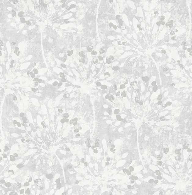 Dori Light Grey Painterly Floral Wallpaper by Advantage Designer Splash Covers about 56.4 square feet 20.5-in by 33-ft long roll Unpasted 20.9 - Swanky Fabrics - Dori Light Grey Painterly Floral Wallpaper by Advantage Designer Splash Covers about 56.4 square feet 20.5-in by 33-ft long roll Unpasted 20.9 - Swanky Fabrics -