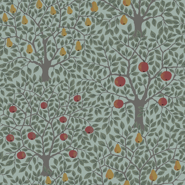 Pomona Green Fruit Tree Wallpaper by A-Street Prints Designer Spring Covers about 56.4 square feet 20.5-in by 33-ft long roll Unpasted 20.9 - Swanky Fabrics - Pomona Green Fruit Tree Wallpaper by A-Street Prints Designer Spring Covers about 56.4 square feet 20.5-in by 33-ft long roll Unpasted 20.9 - Swanky Fabrics -