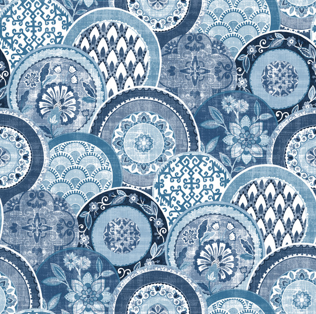 Laguna Blue Plate Wallpaper by A-Street Prints Designer Solstice Covers about 56.4 square feet 20.5-in by 33-ft long roll Unpasted 20.9 - Swanky Fabrics - Laguna Blue Plate Wallpaper by A-Street Prints Designer Solstice Covers about 56.4 square feet 20.5-in by 33-ft long roll Unpasted 20.9 - Swanky Fabrics -
