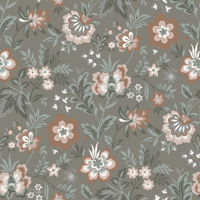 Athena Grey Floral Wallpaper by A-Street Prints Designer Spring Covers about 56.4 square feet 20.5-in by 33-ft long roll Unpasted 20.9 - Swanky Fabrics - Athena Grey Floral Wallpaper by A-Street Prints Designer Spring Covers about 56.4 square feet 20.5-in by 33-ft long roll Unpasted 20.9 - Swanky Fabrics -