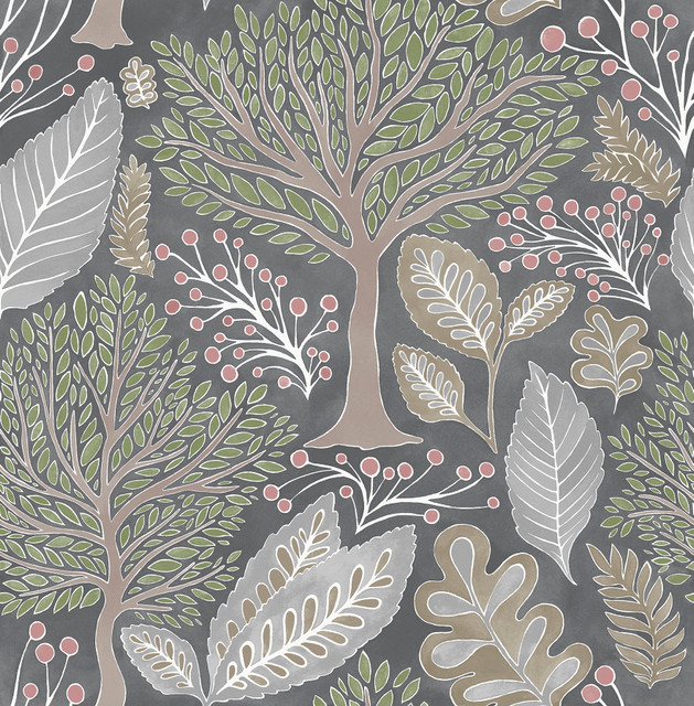 Kiah Grey Forest Wallpaper by Advantage Designer Splash Covers about 56.4 square feet 20.5-in by 33-ft long roll Unpasted 20.9 - Swanky Fabrics - Kiah Grey Forest Wallpaper by Advantage Designer Splash Covers about 56.4 square feet 20.5-in by 33-ft long roll Unpasted 20.9 - Swanky Fabrics -