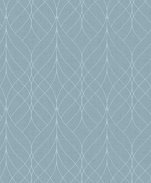 Hartley Blue Geo Wallpaper by Advantage Designer Splash Covers about 57.5 square feet 20.9-in by 33-ft long roll Unpasted 12.6 - Swanky Fabrics -