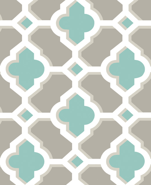 Lido Turquoise Quatrefoil Wallpaper by A-Street Prints Designer Solstice Covers about 56.4 square feet 20.5-in by 33-ft long roll Unpasted 12.6 - Swanky Fabrics - Lido Turquoise Quatrefoil Wallpaper by A-Street Prints Designer Solstice Covers about 56.4 square feet 20.5-in by 33-ft long roll Unpasted 12.6 - Swanky Fabrics -