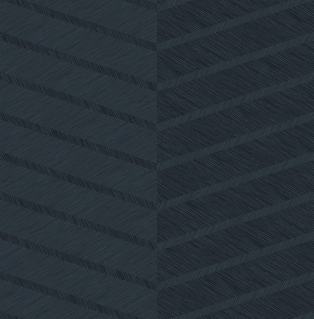 Aspen Indigo Chevron Wallpaper by A-Street Prints Designer Scott Living Covers about 56.4 square feet 20.5-in by 33-ft long roll Unpasted 20.8 - Swanky Fabrics -