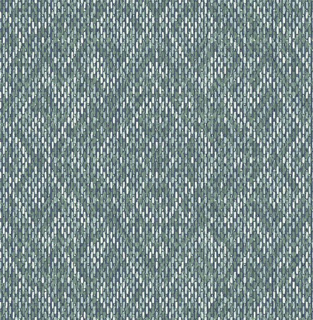 Felix Teal Teal Geometric Wallpaper by A-Street Prints Designer Scott Living II Covers about 56.4 square feet 20.5-in by 33-ft long roll Unpasted 20.9 - Swanky Fabrics -