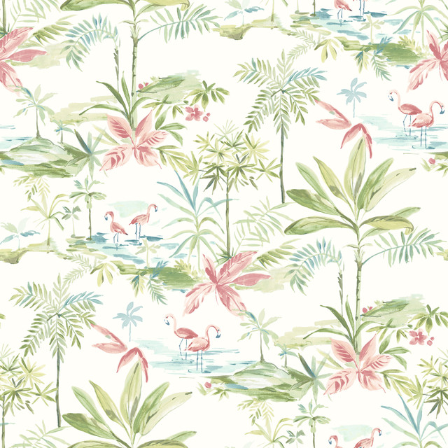 Lagoon Green Scenic Island Wallpaper by Chesapeake Designer Sanibel Covers about 56.4 square feet 20.5-in by 33-ft long roll Prepasted 20.5 - Swanky Fabrics - Lagoon Green Scenic Island Wallpaper by Chesapeake Designer Sanibel Covers about 56.4 square feet 20.5-in by 33-ft long roll Prepasted 20.5 - Swanky Fabrics -
