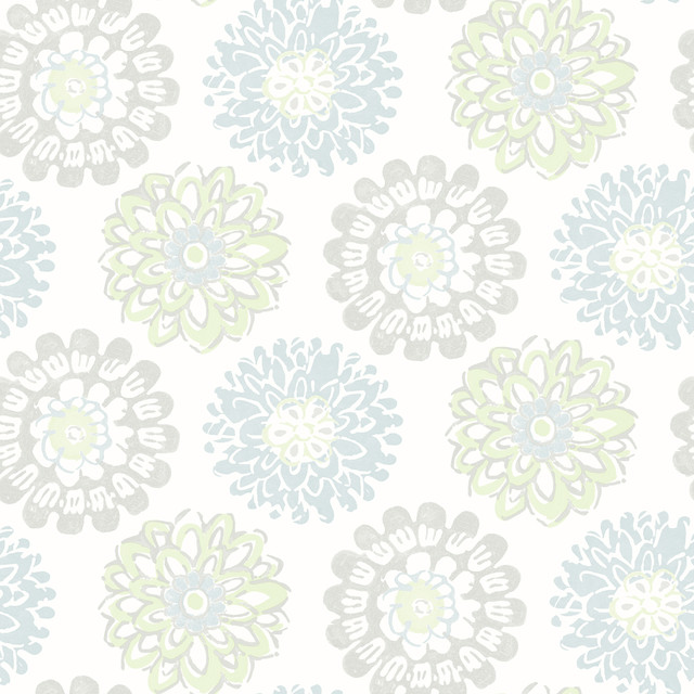 Sunkissed Light Green Green Floral Wallpaper by Chesapeake Designer Sanibel Covers about 56.4 square feet 20.5-in by 33-ft long roll Prepasted 20.5 - Swanky Fabrics - Sunkissed Light Green Green Floral Wallpaper by Chesapeake Designer Sanibel Covers about 56.4 square feet 20.5-in by 33-ft long roll Prepasted 20.5 - Swanky Fabrics -