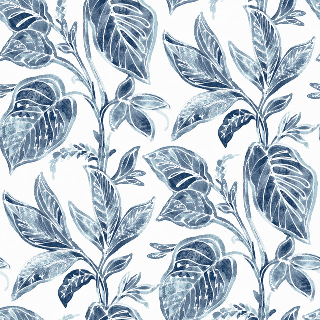 Mangrove Blue Botanical Wallpaper by Chesapeake Designer Sanibel Covers about 56.4 square feet 20.5-in by 33-ft long roll Prepasted 20.5 - Swanky Fabrics - Mangrove Blue Botanical Wallpaper by Chesapeake Designer Sanibel Covers about 56.4 square feet 20.5-in by 33-ft long roll Prepasted 20.5 - Swanky Fabrics -