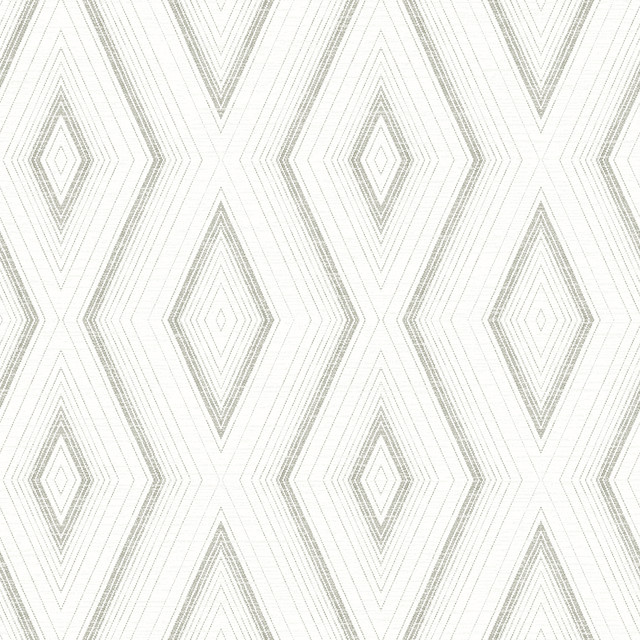Santa Grey Grey Geometric Wallpaper by Chesapeake Designer Sanibel Covers about 56.4 square feet 20.5-in by 33-ft long roll Prepasted 20.5 - Swanky Fabrics -
