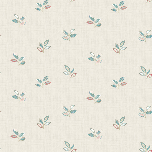 Leigh Coral Leaf Wallpaper by Chesapeake Designer Sage Hill Covers about 56.4 square feet 20.5-in by 33-ft long roll Unpasted 10 - Swanky Fabrics -