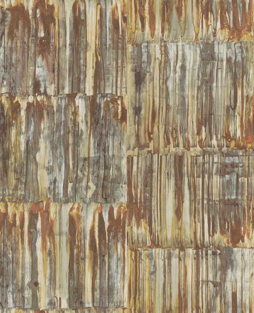 Patina Panels Copper Metal Wallpaper by A-Street Prints Designer Restored Covers about 56.4 square feet 20.5-in by 33-ft long roll Unpasted 25 - Swanky Fabrics -