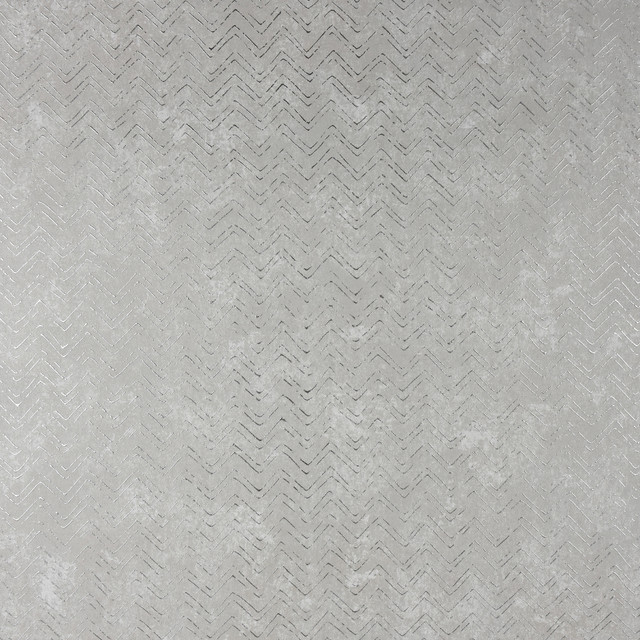 Luna Silver Distressed Chevron Wallpaper by Brewster Designer Polished Covers about 75.6 square feet 27.5-in by 33-ft long roll Unpasted 12.6 - Swanky Fabrics -