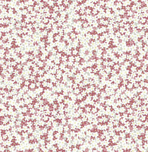 Giverny Pink Miniature Floral Wallpaper by A-Street Prints Designer Perennial Covers about 56.4 square feet 20.5-in by 33-ft long roll Unpasted 20.9 - Swanky Fabrics -