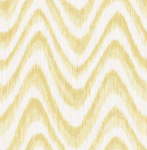 Bargello Yellow Faux Grasscloth Wave Wallpaper by A-Street Prints Designer Perennial Covers about 56.4 square feet 20.5-in by 33-ft long roll Unpasted 20.9 - Swanky Fabrics -