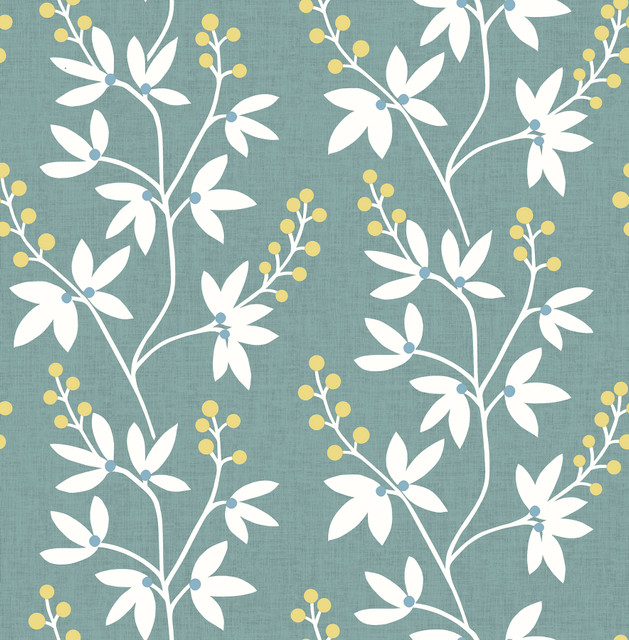 Linnea Elsa Teal Botanical Trail Wallpaper by A-Street Prints Designer Perennial Covers about 56.4 square feet 20.5-in by 33-ft long roll Unpasted 20.9 - Swanky Fabrics - Linnea Elsa Teal Botanical Trail Wallpaper by A-Street Prints Designer Perennial Covers about 56.4 square feet 20.5-in by 33-ft long roll Unpasted 20.9 - Swanky Fabrics -