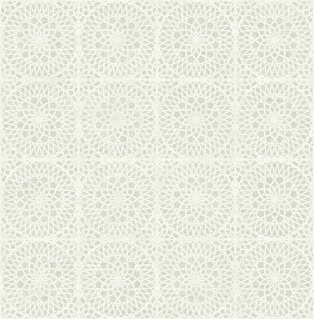 Twist Pewter Pewter Medallion Wallpaper by Kenneth James Designer Palm Springs Covers about 56.4 square feet 20.5-in by 33-ft long roll Unpasted 5.21 - Swanky Fabrics - Twist Pewter Pewter Medallion Wallpaper by Kenneth James Designer Palm Springs Covers about 56.4 square feet 20.5-in by 33-ft long roll Unpasted 5.21 - Swanky Fabrics -