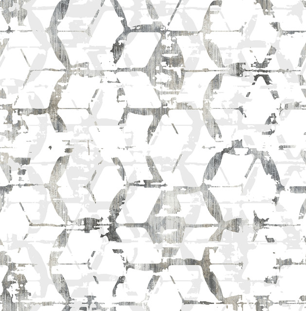 Augustine Black Distressed Geometric Wallpaper by A-Street Prints Designer Pacifica Covers about 56.4 square feet 20.5-in by 33-ft long roll Unpasted 20.8 - Swanky Fabrics - Augustine Black Distressed Geometric Wallpaper by A-Street Prints Designer Pacifica Covers about 56.4 square feet 20.5-in by 33-ft long roll Unpasted 20.8 - Swanky Fabrics -