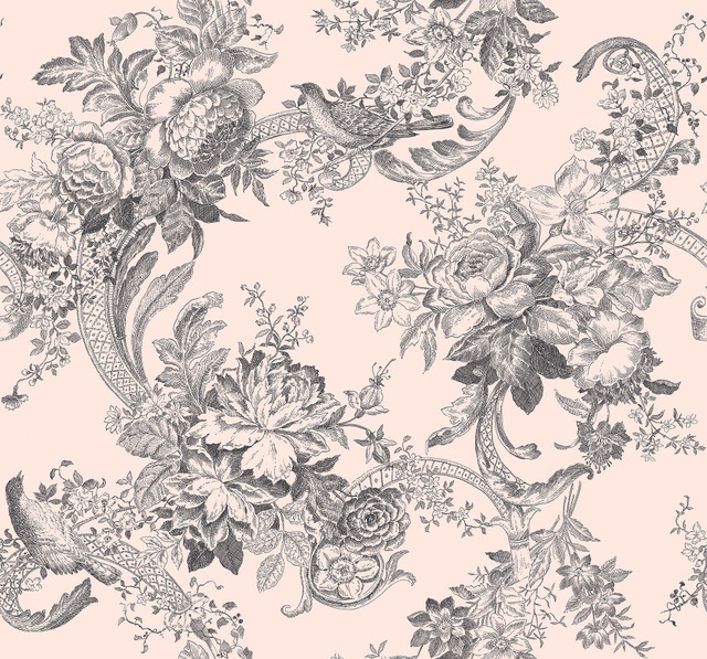 Carmel Blush Baroque Florals Wallpaper by A-Street Prints Designer Newport Covers about 60.8 square feet 27-in by 27-ft long roll Unpasted 25.2 - Swanky Fabrics - Carmel Blush Baroque Florals Wallpaper by A-Street Prints Designer Newport Covers about 60.8 square feet 27-in by 27-ft long roll Unpasted 25.2 - Swanky Fabrics -
